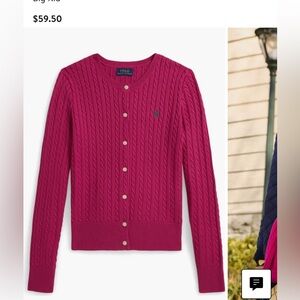 Polo by Ralph Lauren Pink Kids Cable Knit Cardigan